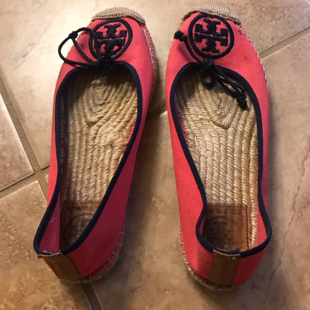 Pink and navy blue Tory Burch Espadrilles